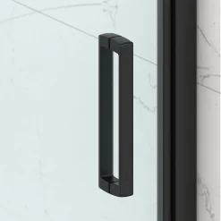 TEX-C Porte de douche 100x195cm ouverture gain de place anticalcaire avec profilés noir mat (SATTEXC100CT)