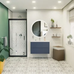 TEX-C Porte de douche 100x195cm ouverture gain de place anticalcaire avec profilés noir mat (SATTEXC100CT)