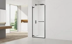 TGD NEW Porte de douche 100x200cm pivotante anticalcaire avec profilé noir mat (SATTGDO100NIKAC)