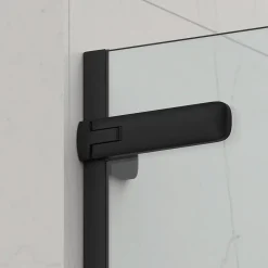 TGD NEW Porte de douche 100x200cm pivotante anticalcaire avec profilé noir mat (SATTGDO100NIKAC)
