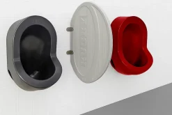 Ti'Pi - Séparateur pour urinoir en forme de ballon de rugby - Anti tag - Anti choc - Intérieur et extérieur - Gris