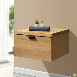 Tiroir suspendu 48 cm en chêne - Massif naturel - Meuble de salle de bain design et fonctionnel
