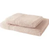 TODAY Lot de 1 Drap de Bain 100% coton 70x130 cm + 1 Serviette de Bain 50x100 cm - Rose des sables