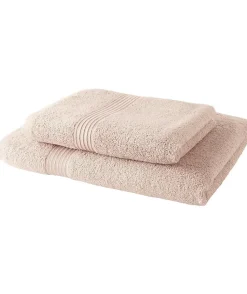 TODAY Lot de 1 Drap de Bain 100% coton 70x130 cm + 1 Serviette de Bain 50x100 cm - Rose des sables