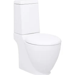 Toilette en céramique écoulement d eau à l arrière blanc