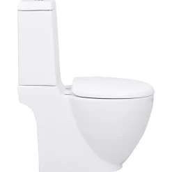 Toilette en céramique écoulement d eau à l arrière blanc