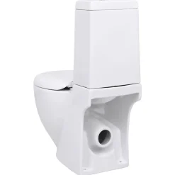 Toilette en céramique écoulement d eau à l arrière blanc