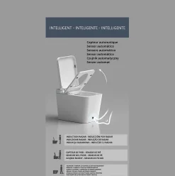Toilette japonaise Nashi OVIAN SQUARE SORTIE VERTICALE, WC lavant automatique, design carré gamme supérieure