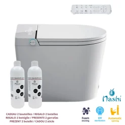 Toilette japonaise Nashi OVIAN SE SORTIE VERTICALE, WC lavant automatique, design compact gamme supérieure
