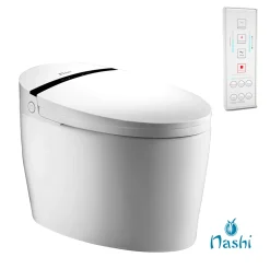 Toilette japonaise Nashi ALDARA NEW SORTIE DUALE, WC lavant automatique, injecteur acier inoxydable, canule séchage, gamme premium