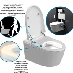 Toilette japonaise Nashi EOS PRO suspendue avec bâti-support, WC lavant automatique, gamme supérieure