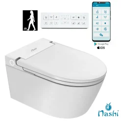 Toilette japonaise Nashi EOS PRO suspendue, WC lavant automatique, gamme supérieure