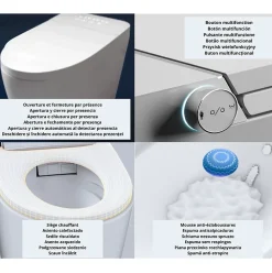Toilette japonaise Nashi OVIAN SE SORTIE HORIZONTALE, WC lavant automatique, design compact gamme supérieure