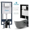 Toilette japonaise Nashi EOS suspendue avec bâti-support, WC lavant automatique, gamme supérieure