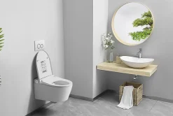 Toilette japonaise Nashi EOS suspendue avec bâti-support, WC lavant automatique, gamme supérieure