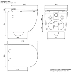 Toilette suspendu sans rebord blanc WC Soft Close fonction bidet salle de bain