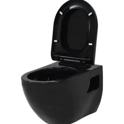 Toilette suspendue au mur avec réservoir caché Céramique Noir