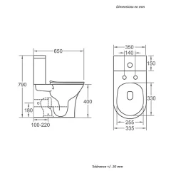 Toilette WC à poser CLORINDA en ceramique