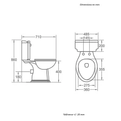Toilette WC à poser retro CHERY en ceramique