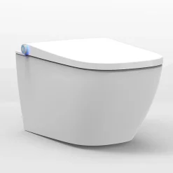 Toilettes japonais céramique Blanc, WC lavant + LED, force jet et chaleur réglable, rinçage 180 - 59,3x38,4x38cm - BASIC 1104