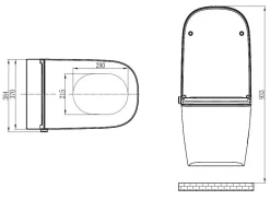 Toilettes japonais céramique Blanc, WC lavant + LED, force jet et chaleur réglable, rinçage 180 - 59,3x38,4x38cm - BASIC 1104