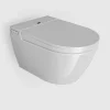 Toilettes japonaises céramique WC lavant suspendus + Télécommande, siège chauffant, séchoir, Blanc, 59,2x40x42,4cm - 540PRO