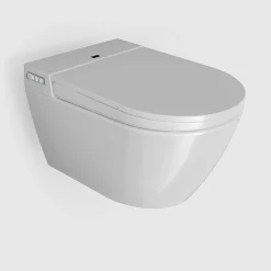 Toilettes japonaises céramique WC lavant suspendus + Télécommande, siège chauffant, séchoir, Blanc, 59,2x40x42,4cm - 540PRO