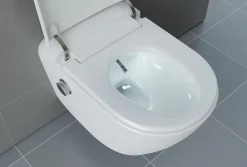 Toilettes Japonaises céramique WC lavant suspendu, Télécommande, siège chauffant, Filtre, Séchoir - 59,5x42,5x43cm - T640PRO