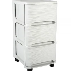 Tour de rangement en plastique moderne 3 tiroirs - Blanc
