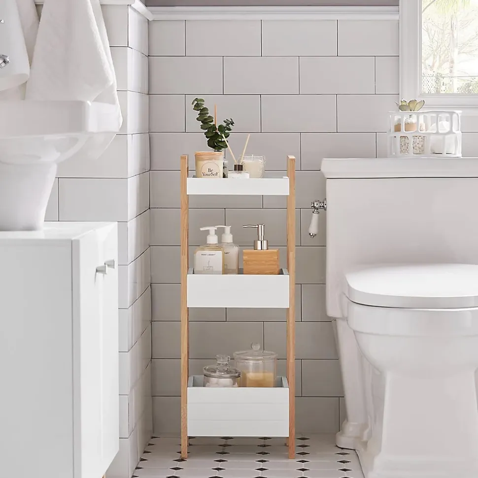 Tour de Rangement Etagère de Stockage, 3 étages FRG226-WN, SoBuy