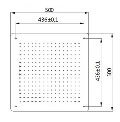 Tête de douche carrée, extra-plate en acier inoxydable DPG5005 - 50x50cm - noir