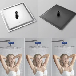 Tête de douche Inox Carrée 25cm Sofetiy Max Kit de douche