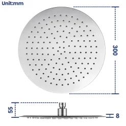 Tête de douche Inox Rond 30cm Sofetiy Max Kit de douche