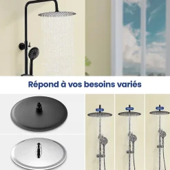 Tête de douche Inox Rond 30cm Sofetiy Max Kit de douche