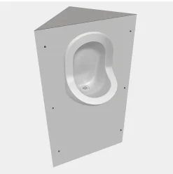 Urinoir d'angle Uricoin - Version plate - Blanc