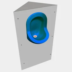 Urinoir d'angle Uricoin - Version plate - Bleu