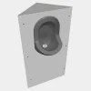 Urinoir d'angle Uricoin - Version plate - Gris