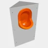 Urinoir d'angle Uricoin - Version plate - Orange
