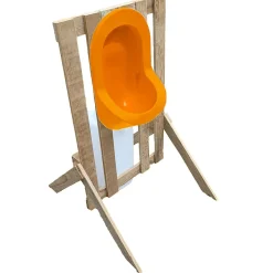 Urinoir d'extérieur en palette - Epuré - Orange - Design bohème - Réservoir 25 litres