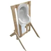 Urinoir d'extérieur en palette - Epuré - Blanc - Design bohème - Réservoir 25 litres