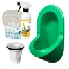 Urinoir sans eau encastrable TI'PI vert + kit valve parachute + pack entretien