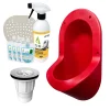 Urinoir sans eau encastrable TI'PI rouge + kit valve parachute + pack entretien