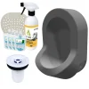 Urinoir sans eau mural TI'PI gris + kit valve bec de canard + pack entretien