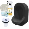 Urinoir sans eau mural TI'PI noir + kit valve bec de canard + pack entretien