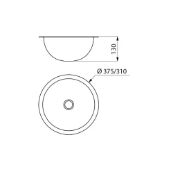 Vasque à Encastrer - Ronde - 37.5 cm - Inox Poli Brillant - HEMI