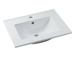 Vasque à encastrer blanche rectangle en céramique - 61 x 46,5 cm - MOTIAC