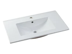 Vasque à encastrer blanche rectangle en céramique - 101 x 46,5 cm - MOTIAC