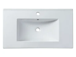 Vasque à encastrer blanche rectangle en céramique - 101 x 46,5 cm - MOTIAC
