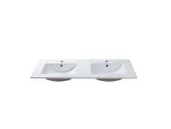 Vasque à encastrer blanche rectangle en céramique - 122 x 46,5 cm - MOTIAC