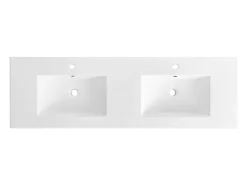 Vasque à encastrer blanche rectangle en céramique - 151 x 46,5 cm - MOTIAC